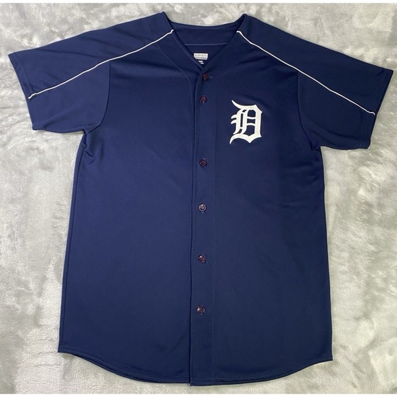 Augusta Sportswear Other - Augusta Baseball Jersey Mens L Navy Blue Detroit Tigers Style Button Up #9